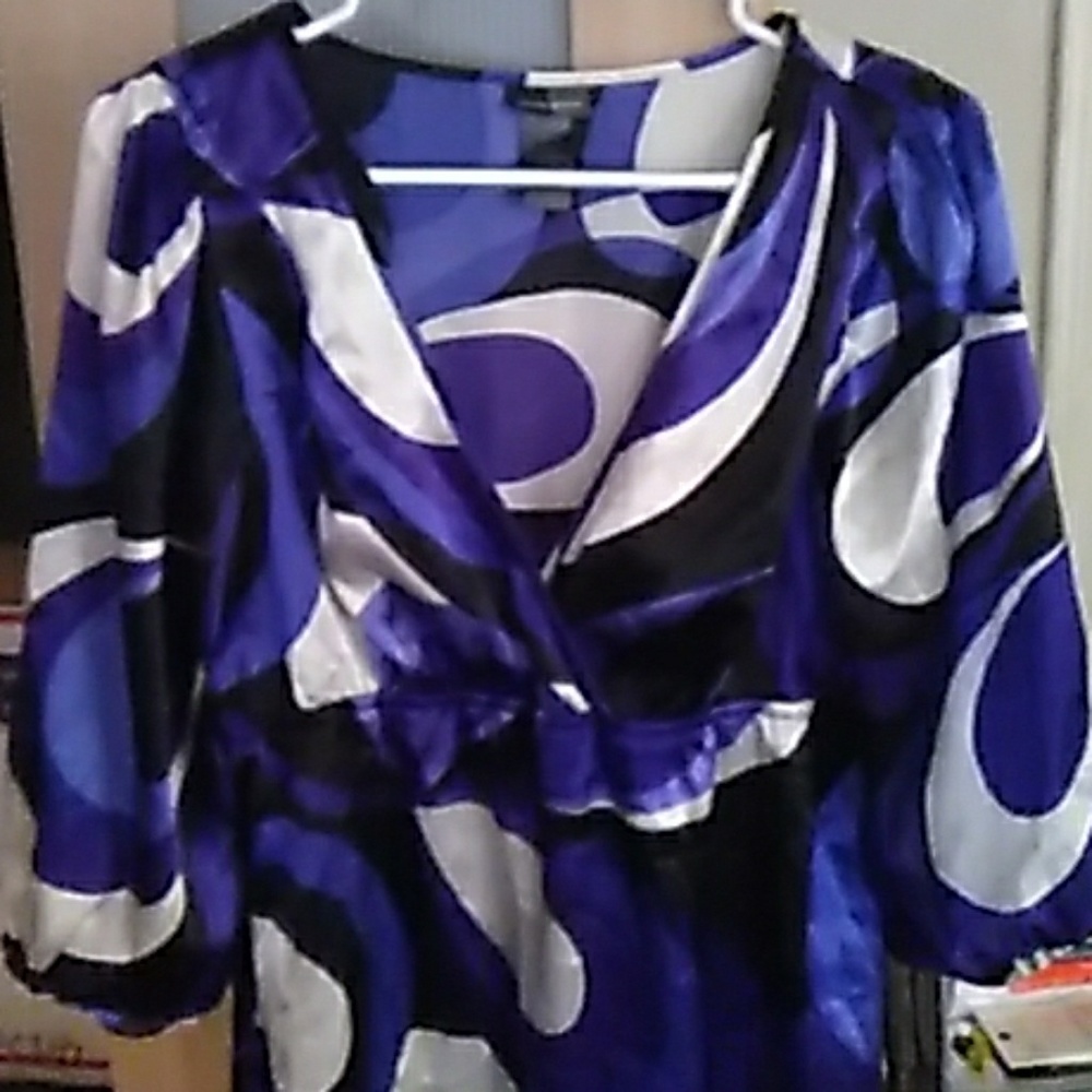 Satin bisou bisou plunge neck dress